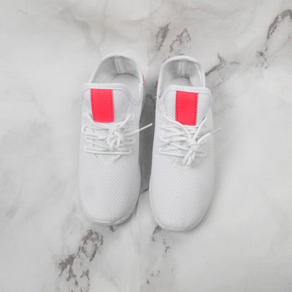 New White & Pink Casual Sneaker - Picture 8 of 13